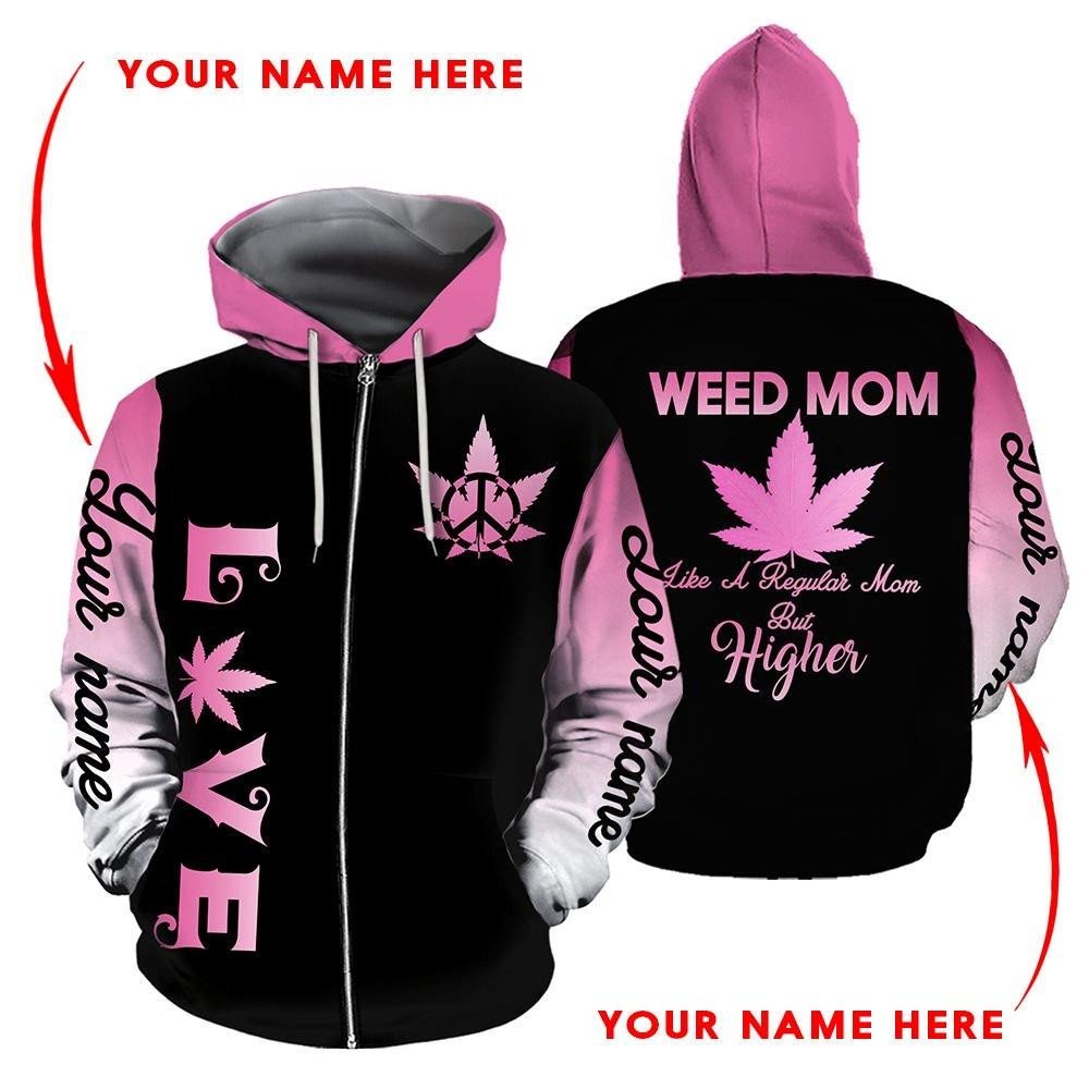 ™ 420 Hoodie Weed Mom 3D all over print Black Pink HD00594