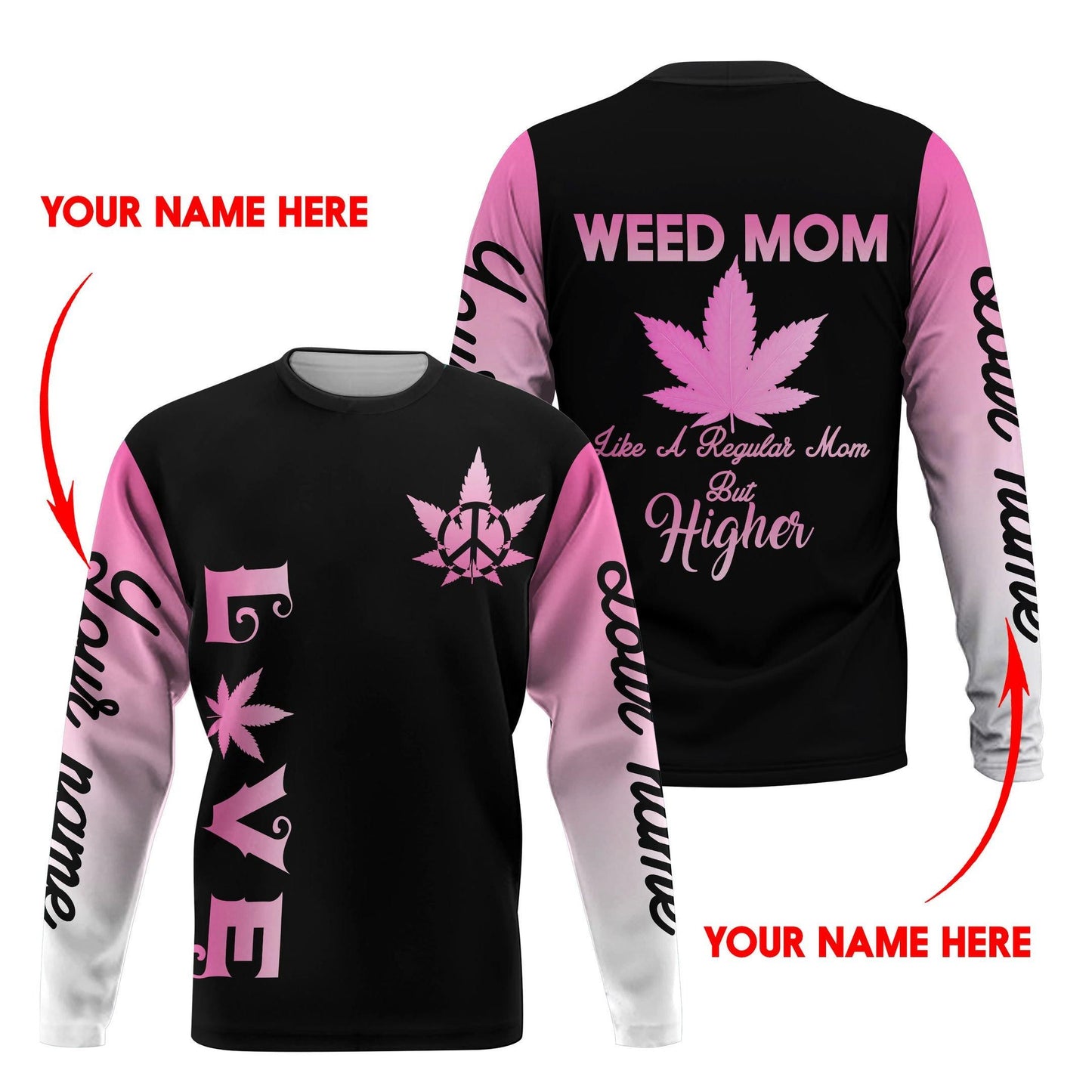 ™ 420 Hoodie Weed Mom 3D all over print Black Pink HD00594