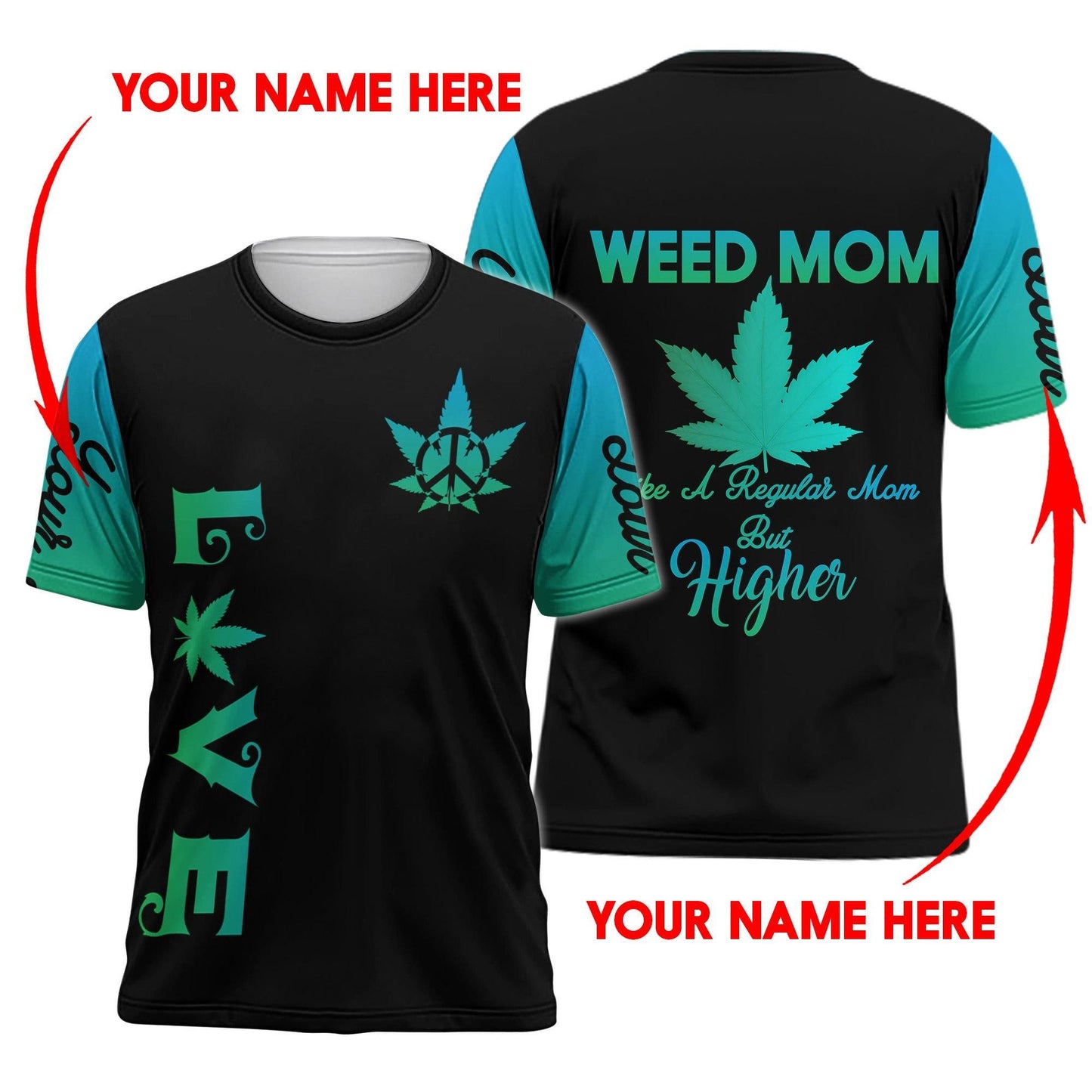 ™ 420 Hoodie Weed Mom 3D all over print Black Green HD00666