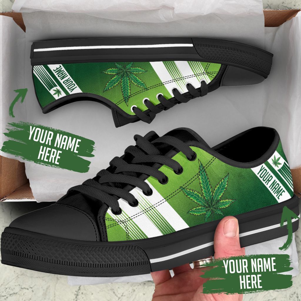 Canabis weed green Low Top Canvas Shoes Sport