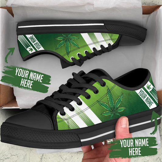 Canabis weed green Low Top Canvas Shoes Sport
