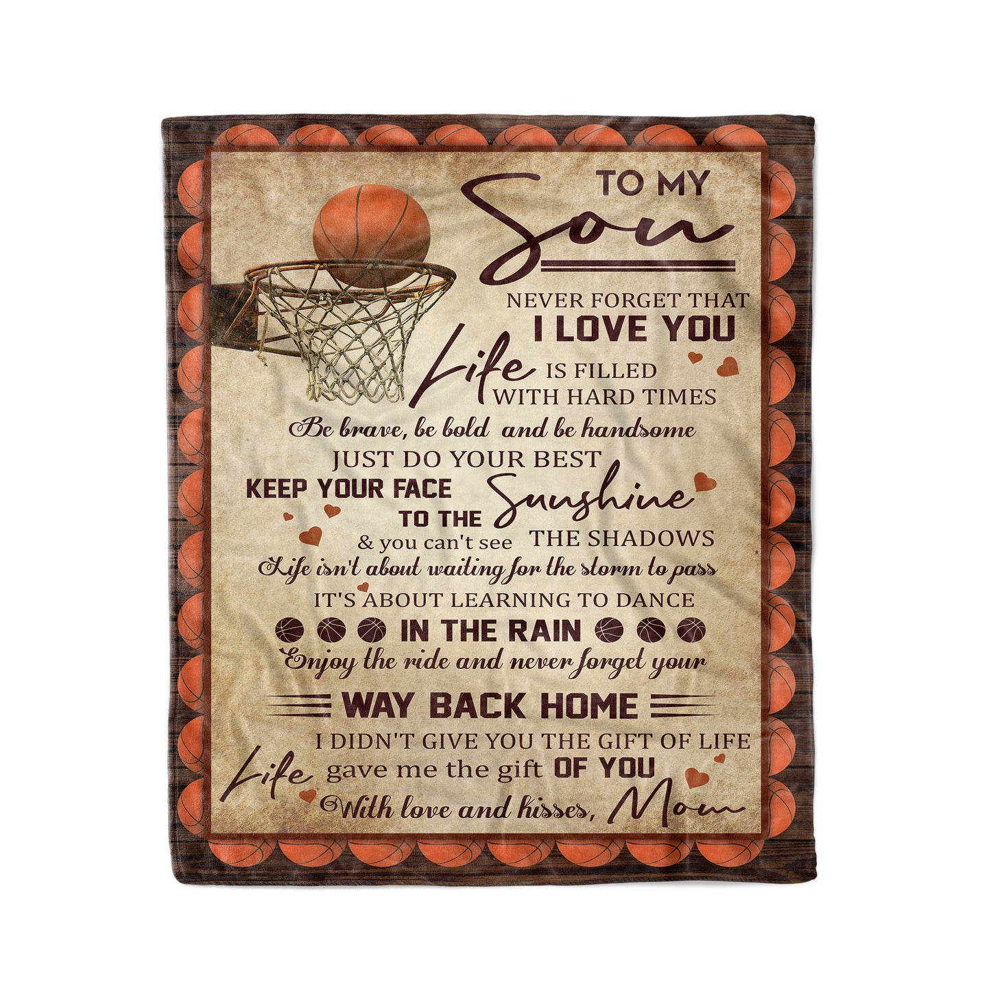 Basketball To My Son Fleece Blanket HG