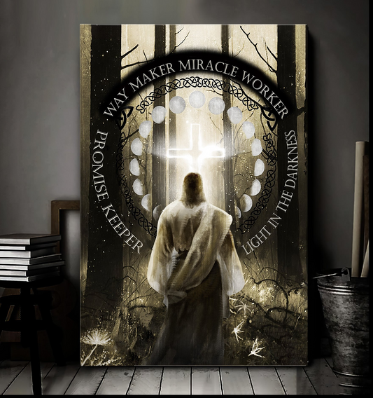 Way Maker Miracle Worker Jesus Portrait Canvas Print Wall Art