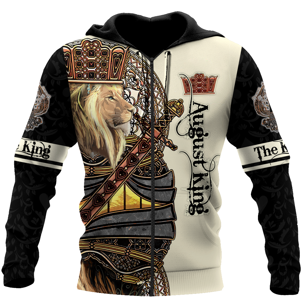 August Black King Lion 3D All Over Printed Shirts For Men and Women