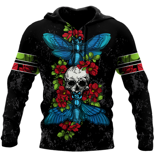 Butterfly Love Skull 3D all over printed for man and women QB05192001 - Amaze Style™-Apparel