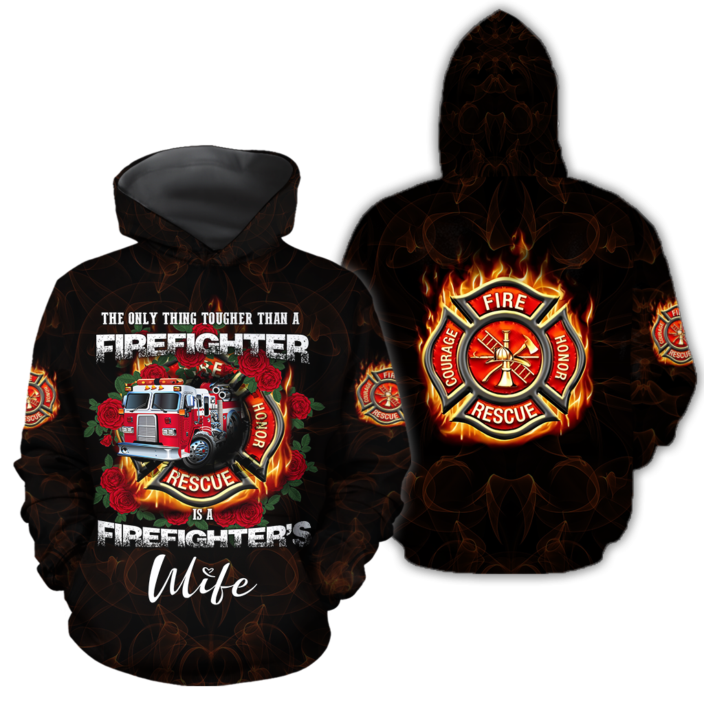 All Over Printed Firefighter's Wife Hoodie DA14092020-MEI