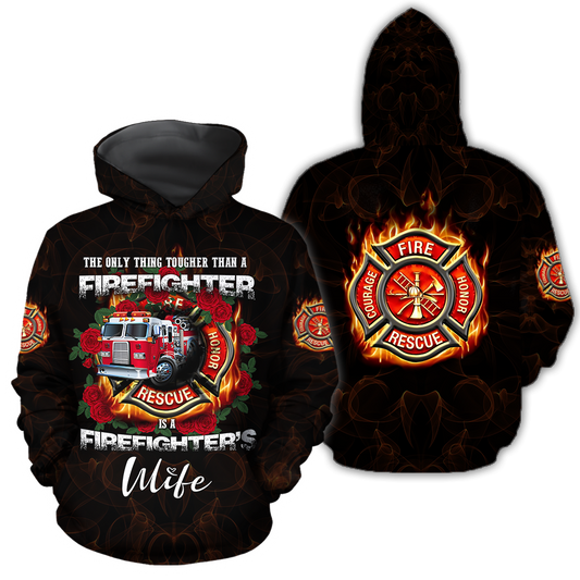 All Over Printed Firefighter's Wife Hoodie DA14092020-MEI