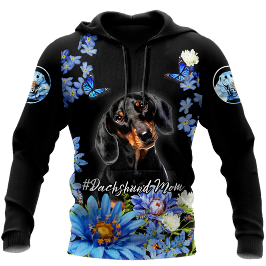 3D Dachshund and Flower Unisex Shirts
