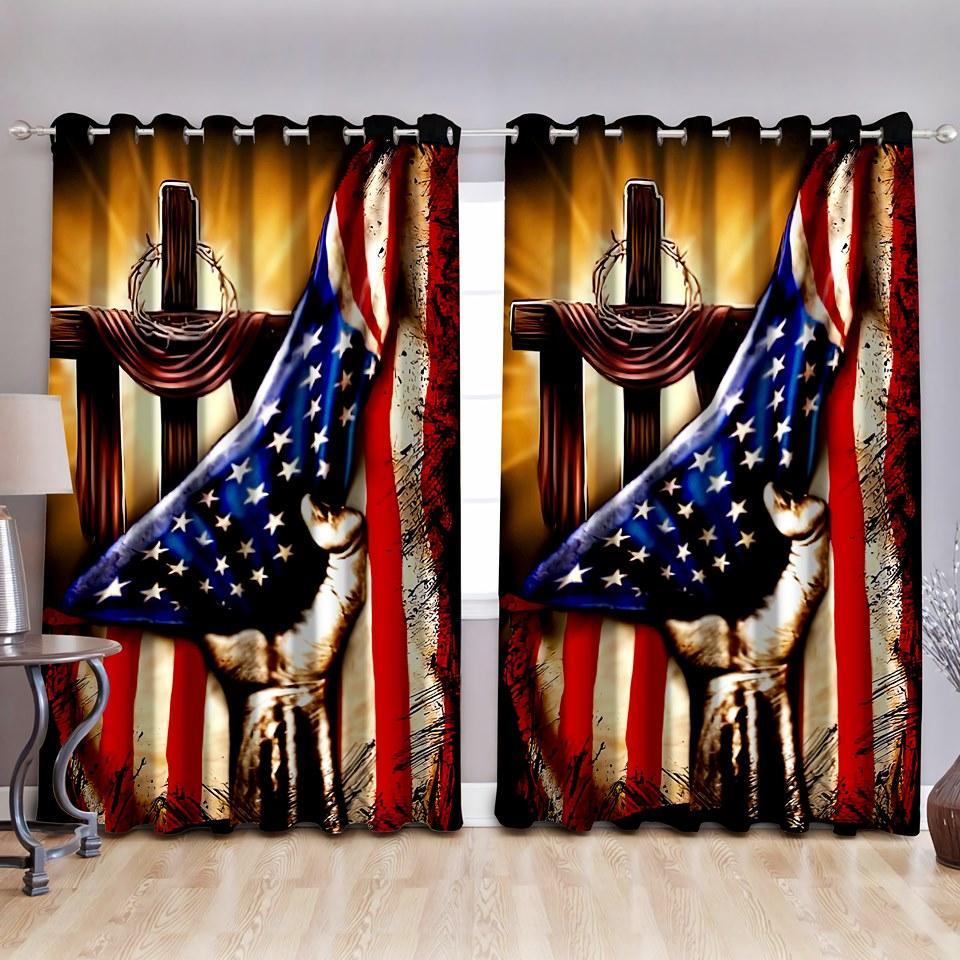 Bright Christian Cross Flag QB05262006-ML - Amaze Style™-Curtains