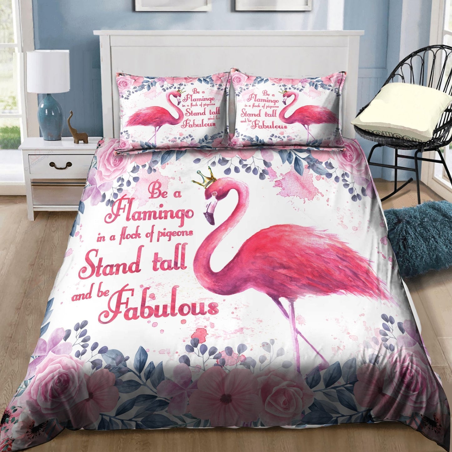 Be A Flamingo Stand Tall And Fabulous Bedding Set HHT2208201-MEI