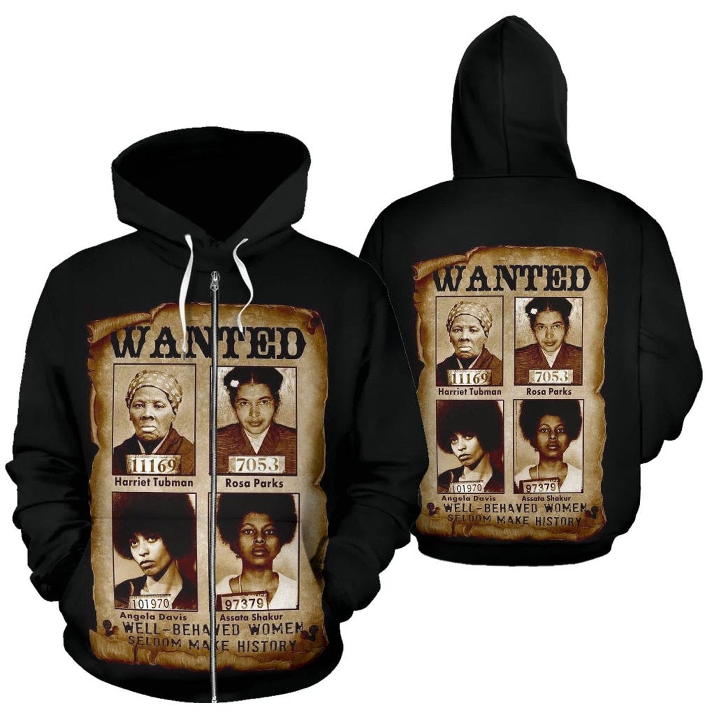 African Zip-Up Hoodie - Civil Women Rights Leaders - Amaze Style™-ALL OVER PRINT ZIP HOODIES