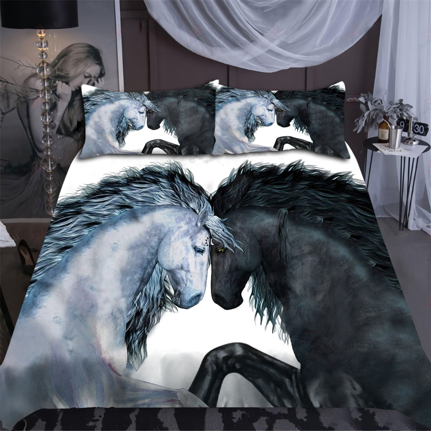 Black Horse And White Horse Bedding Set TAHR8S
