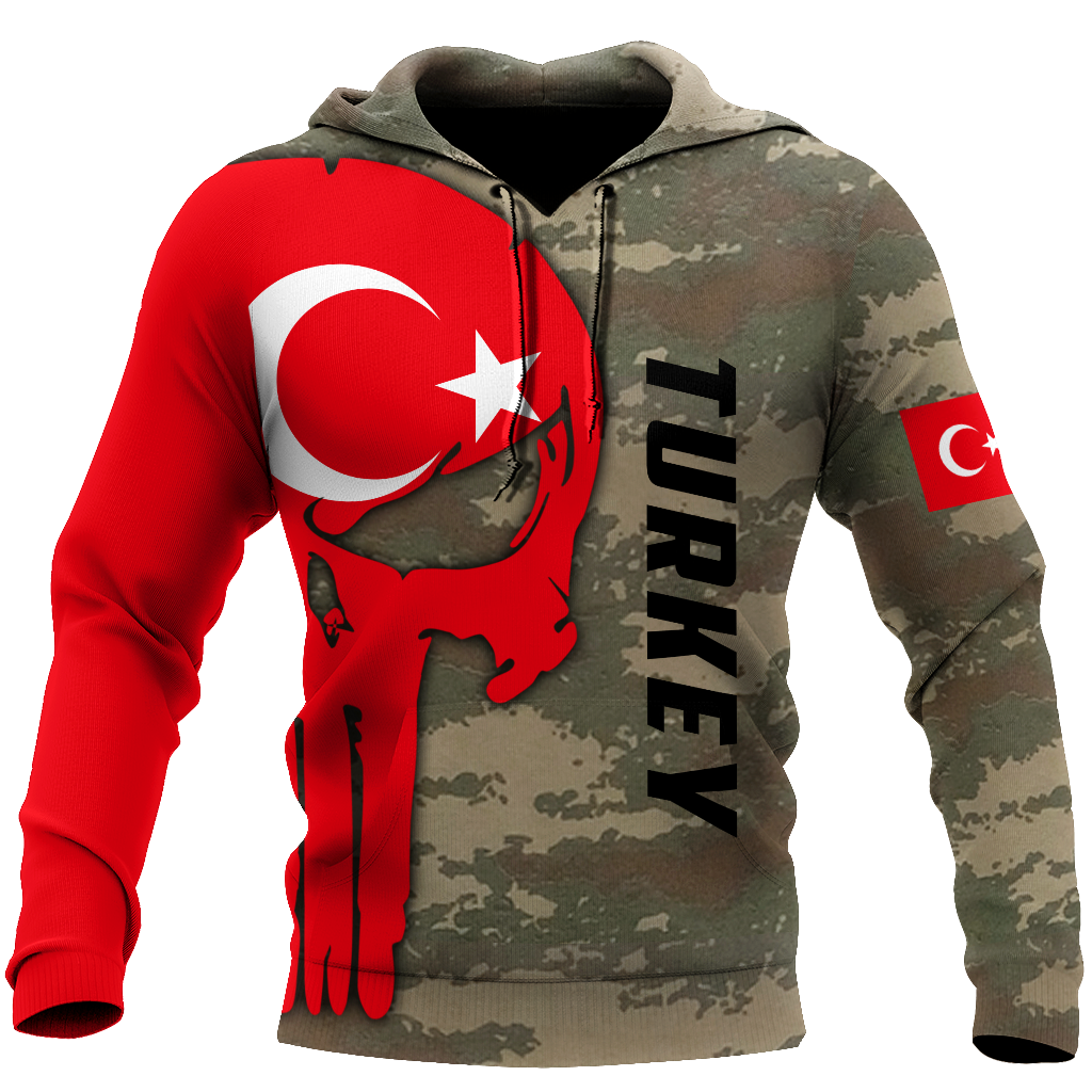 Turkey Skull Flag Camo Style 3D All Over Printed Hoodie Shirt Limited by SUN QB06232006