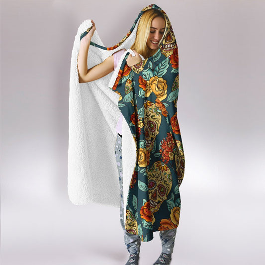 Sugar Skull Hooded Blanket DA081520201