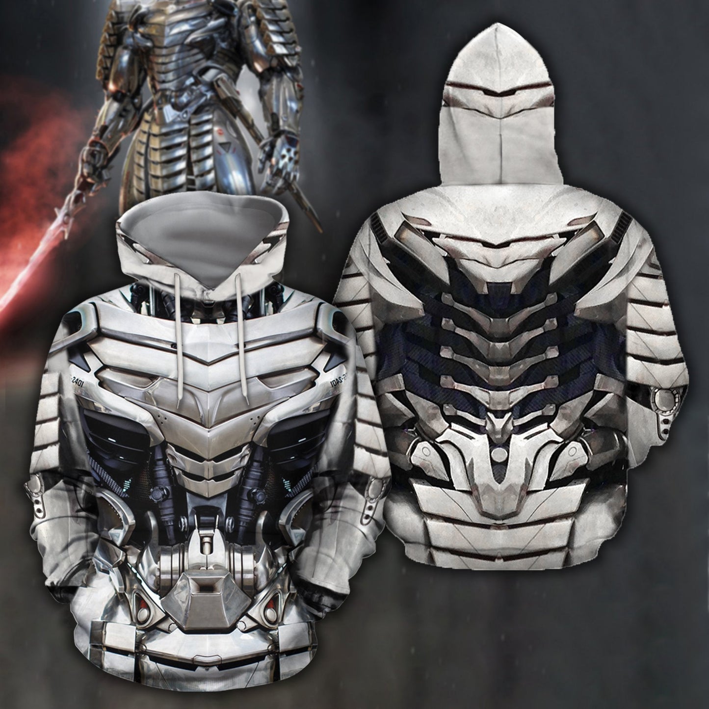 3D All Over Printed Sliver Samurai Armor - Amaze Style™-Apparel