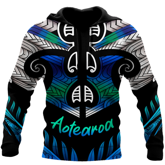 Aoteatoa New Zealand Maori 3d all over printed shirt and short for man and women