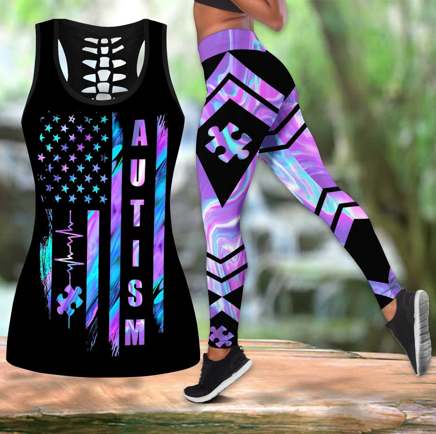 Autism Flag Autism Awearness Combo Tank + Legging QB06192001