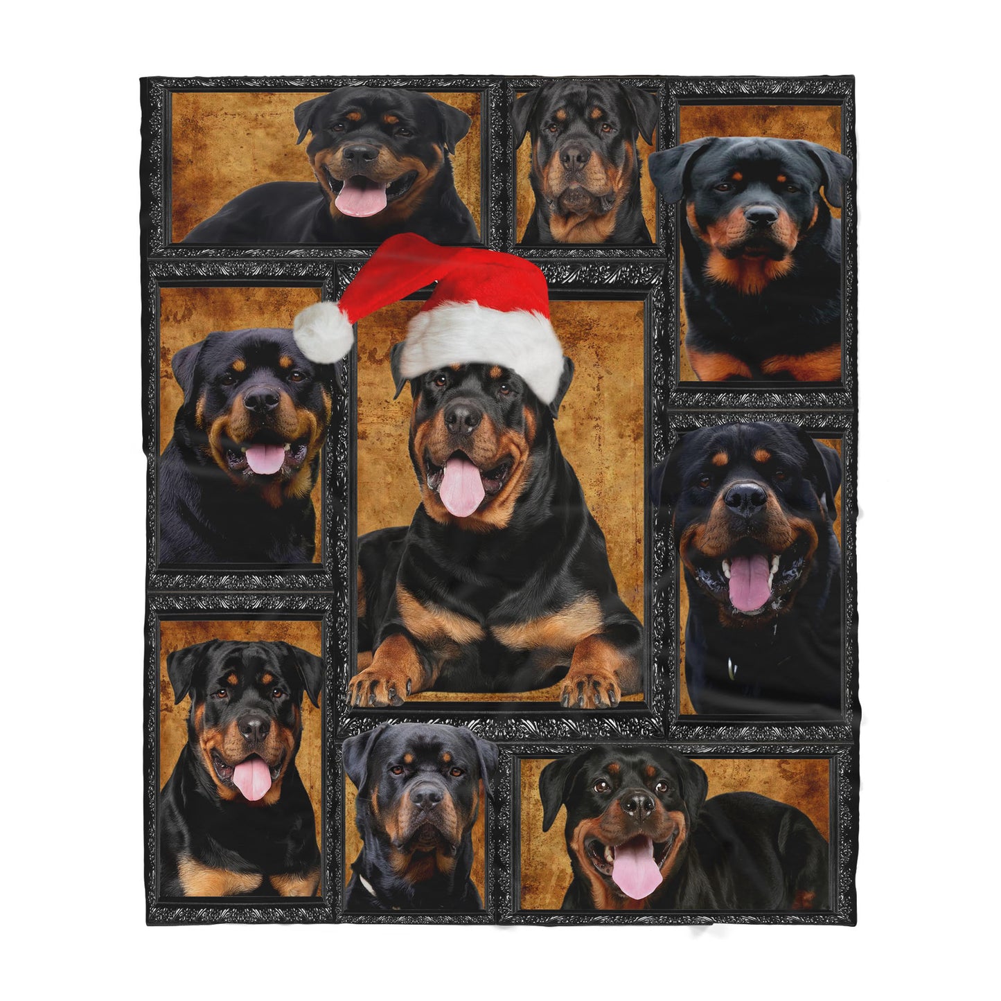 Custom Blanket Rottweiler - Gift For Dog Mom - Sherpa Blanket HG