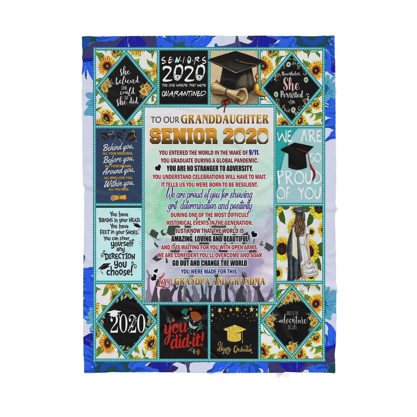 To my daughter Senior 2020 Mom custom blanket - Gift For Daughter- Sherpa Blanket DL