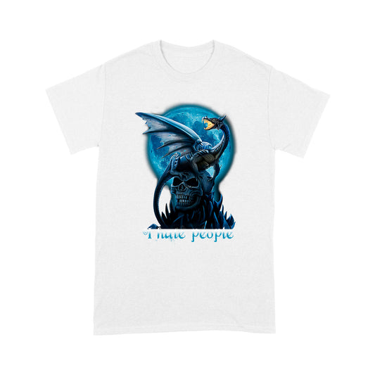 Blue Dragon Skull T-shirt I Hate People MEI