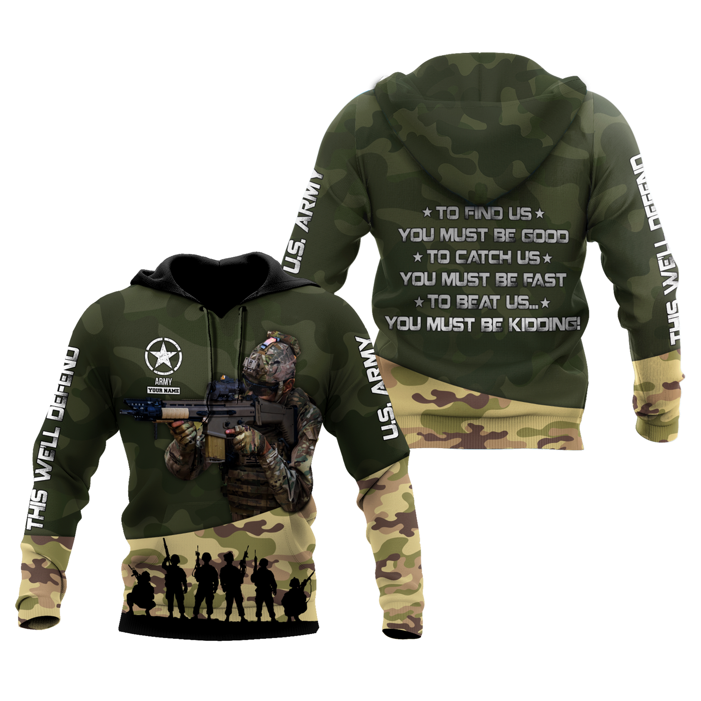 US Army US Army Veteran 3D All Over Printed Shirts For Men and Women