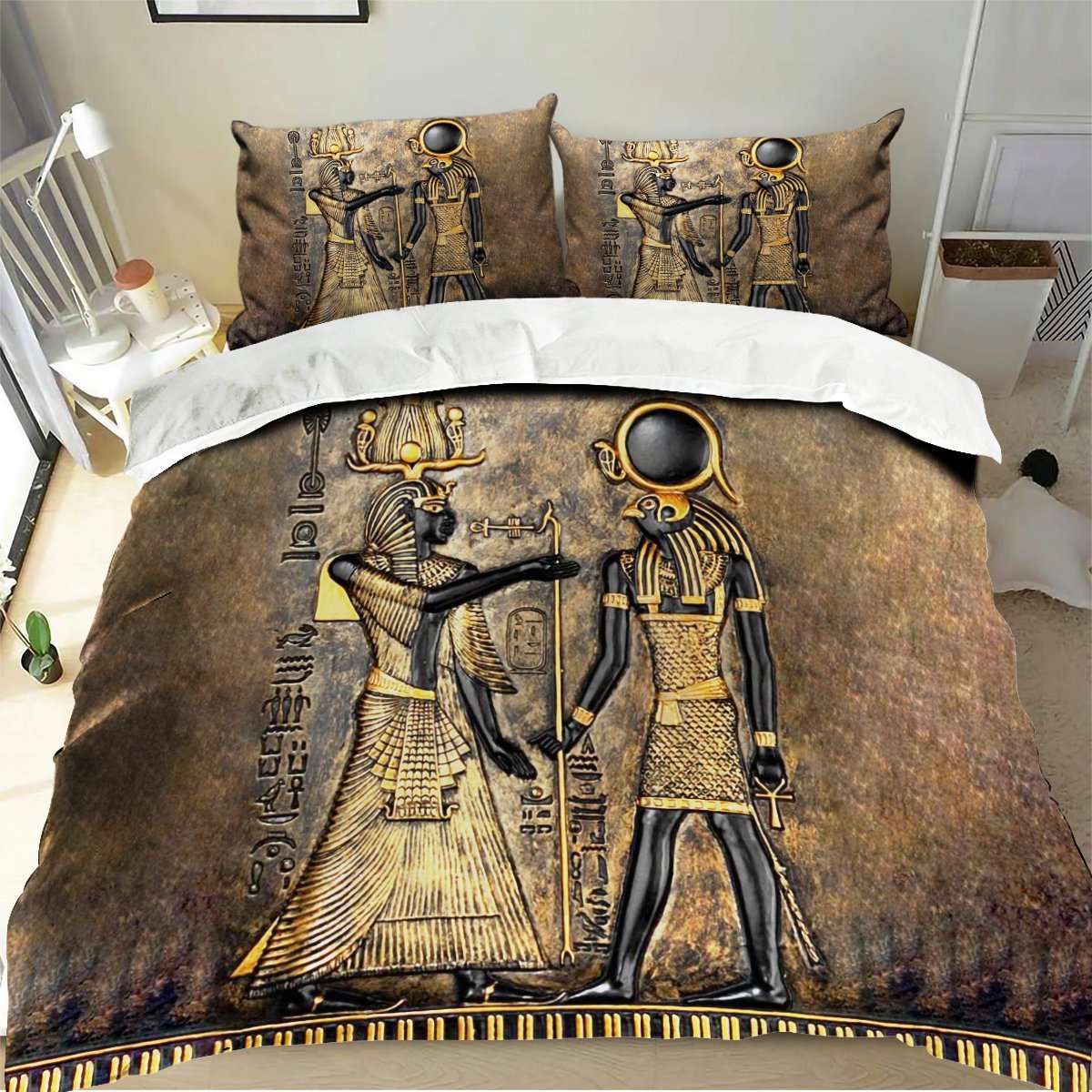 Ancient Egypt Pharaoh and Horus Bedding Set