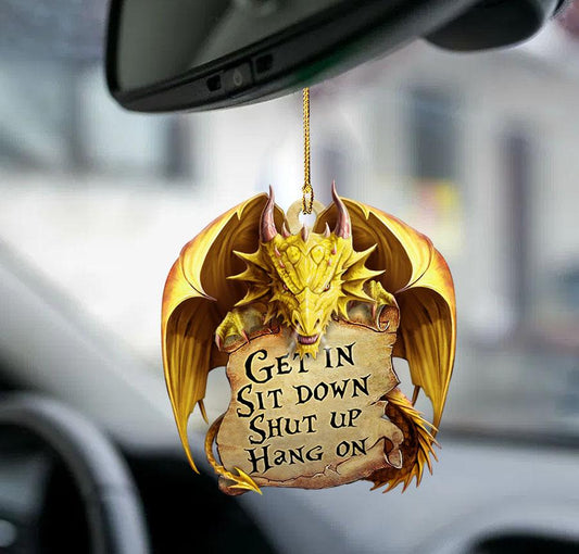 Yellow Dragon Get In Two Sided Ornament