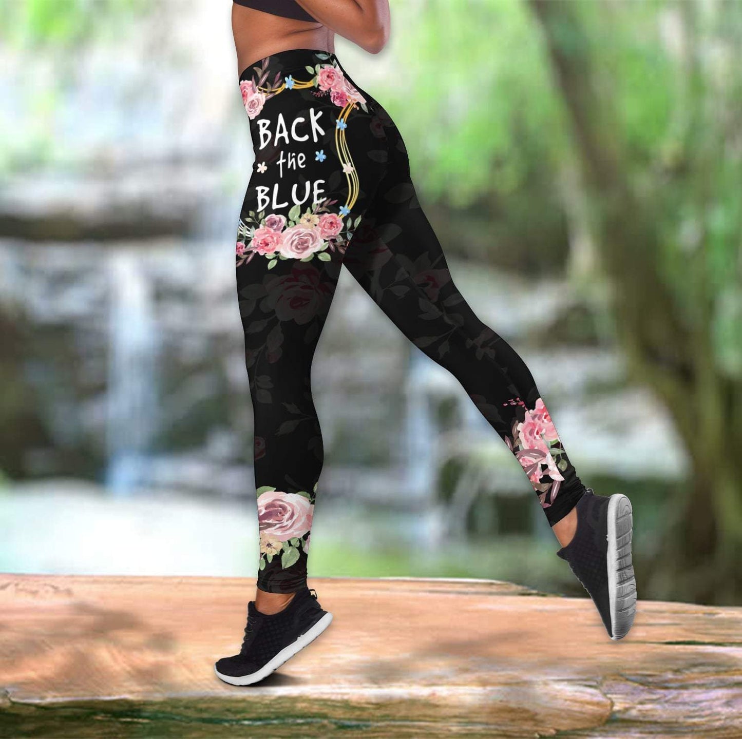 Back The Bue Combo Tank Top + Legging QB07042001