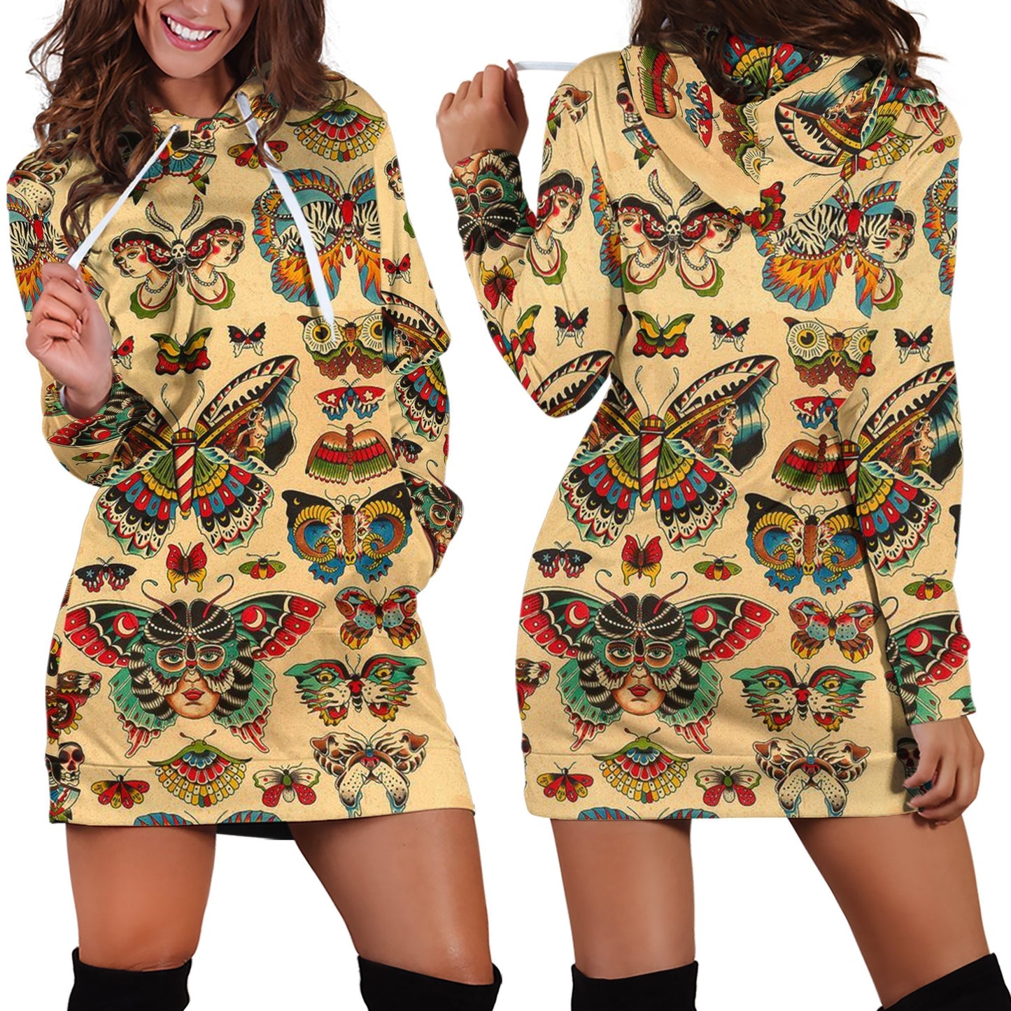 3D All Over Art Butterflies Hoodie Dress Leggings Blanket - Amaze Style™-Apparel