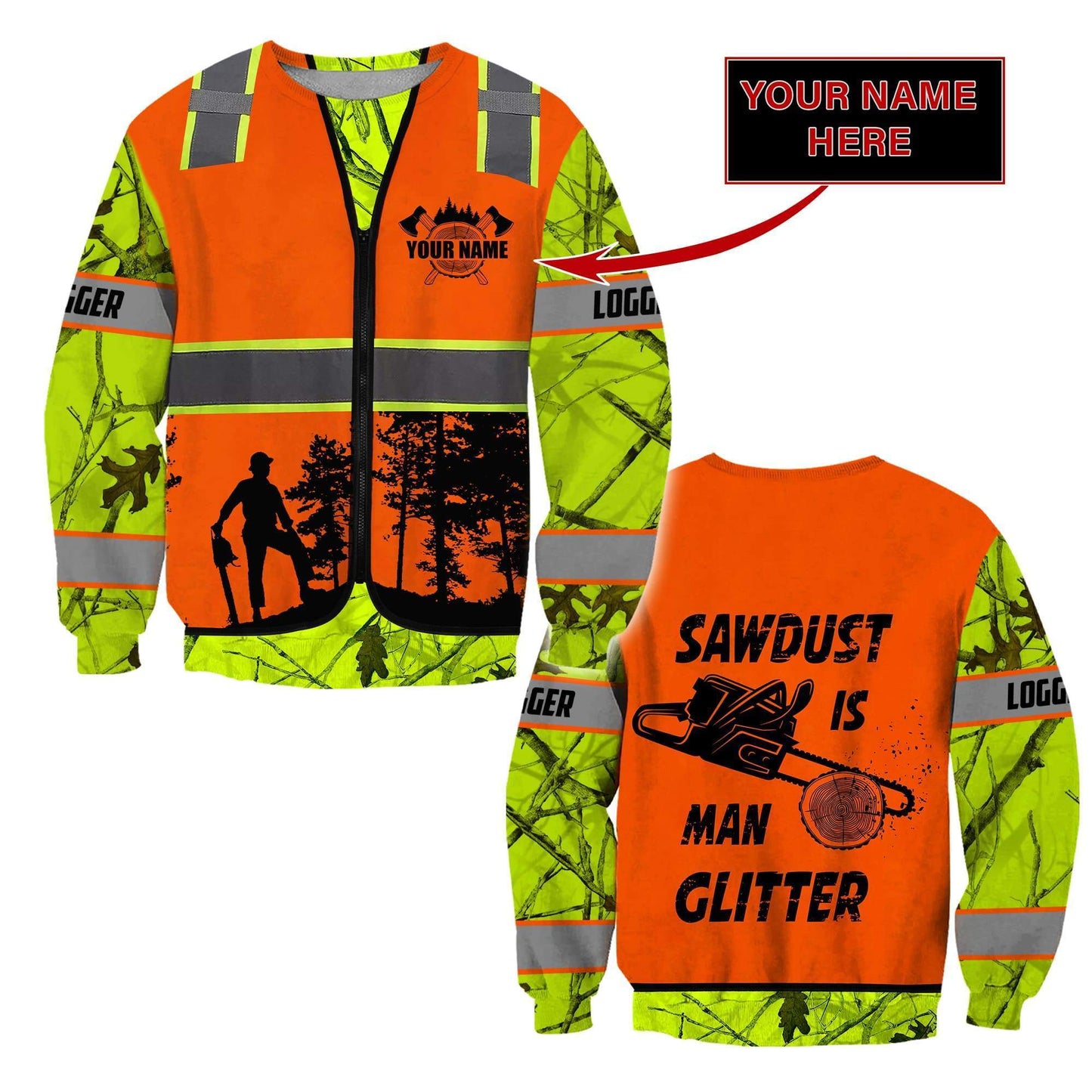 3D Chainsaw Logger Quotes Custom Name Unisex Shirts