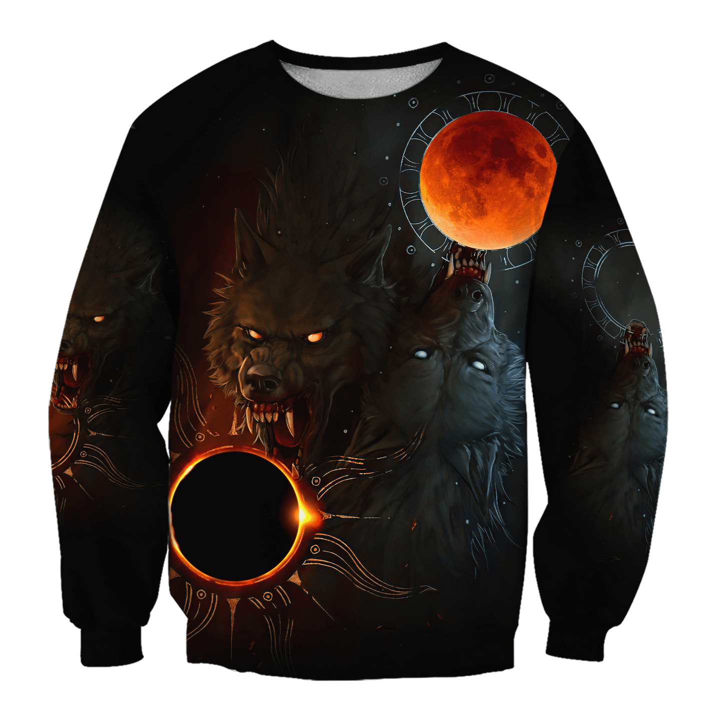 Unisex All Over Printed Wolf And Sun Shirts MEI