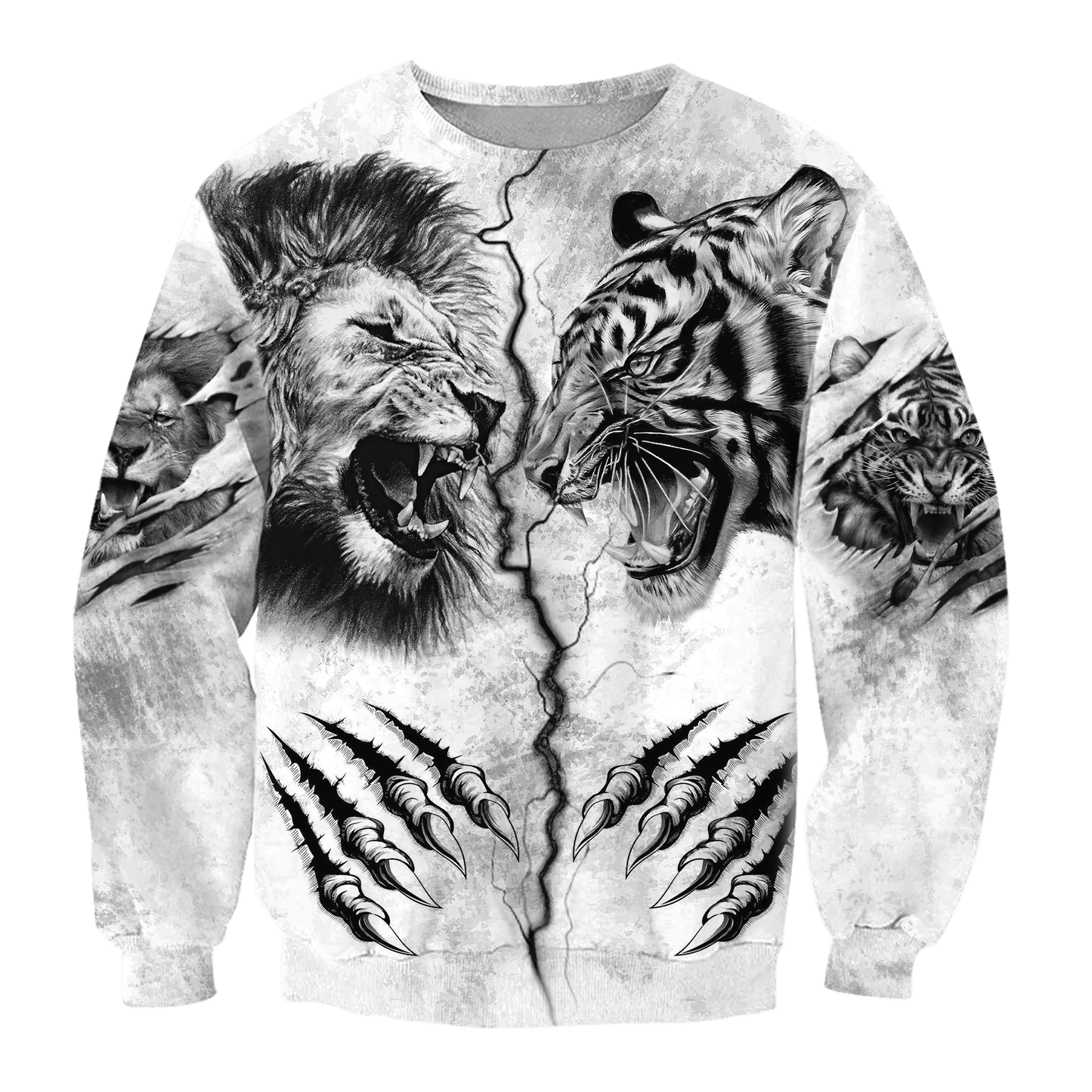 Tiger vs Lion Tattoo Over Printed Shirt For Men and Women