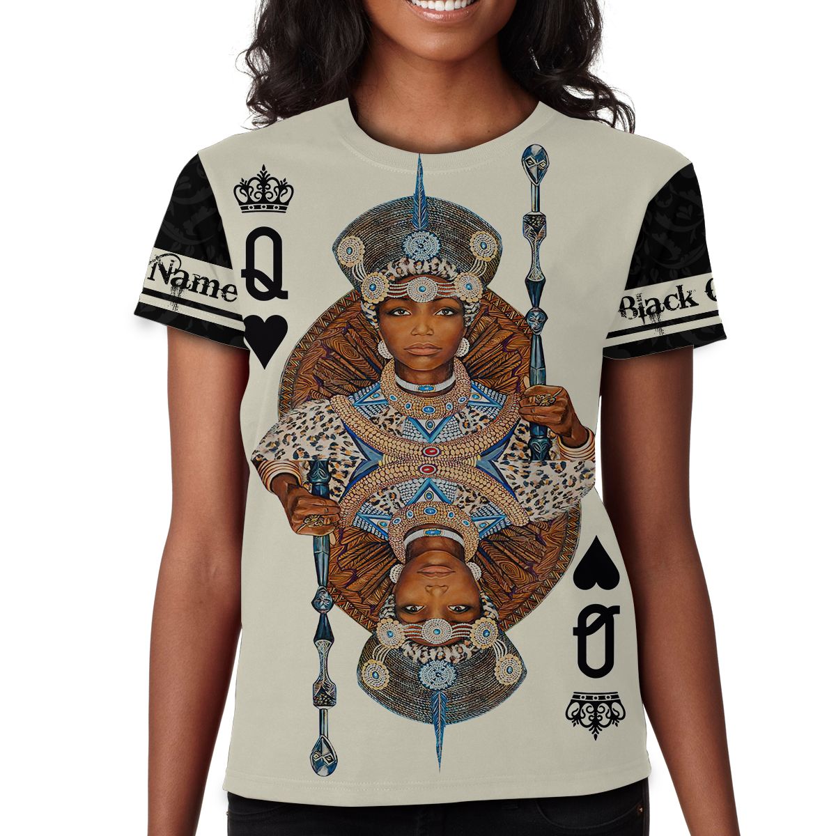 African Culture Black Queen Zulu Unisex Hoodie ML Personalize Name