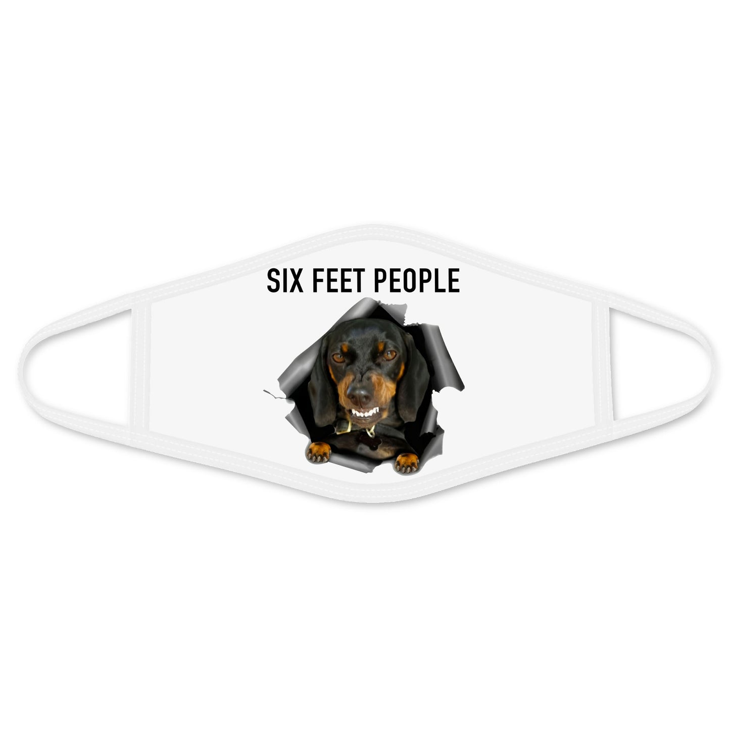 Six Feet People Dachshund Weiner Funny Face Mask DL