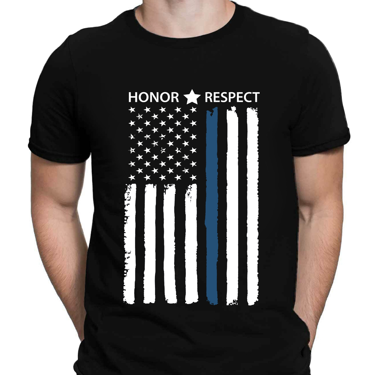 Thin Blue Line Flag Honor Respect Thin Blue Line T-Shirt, Best Gifts For Police Officers