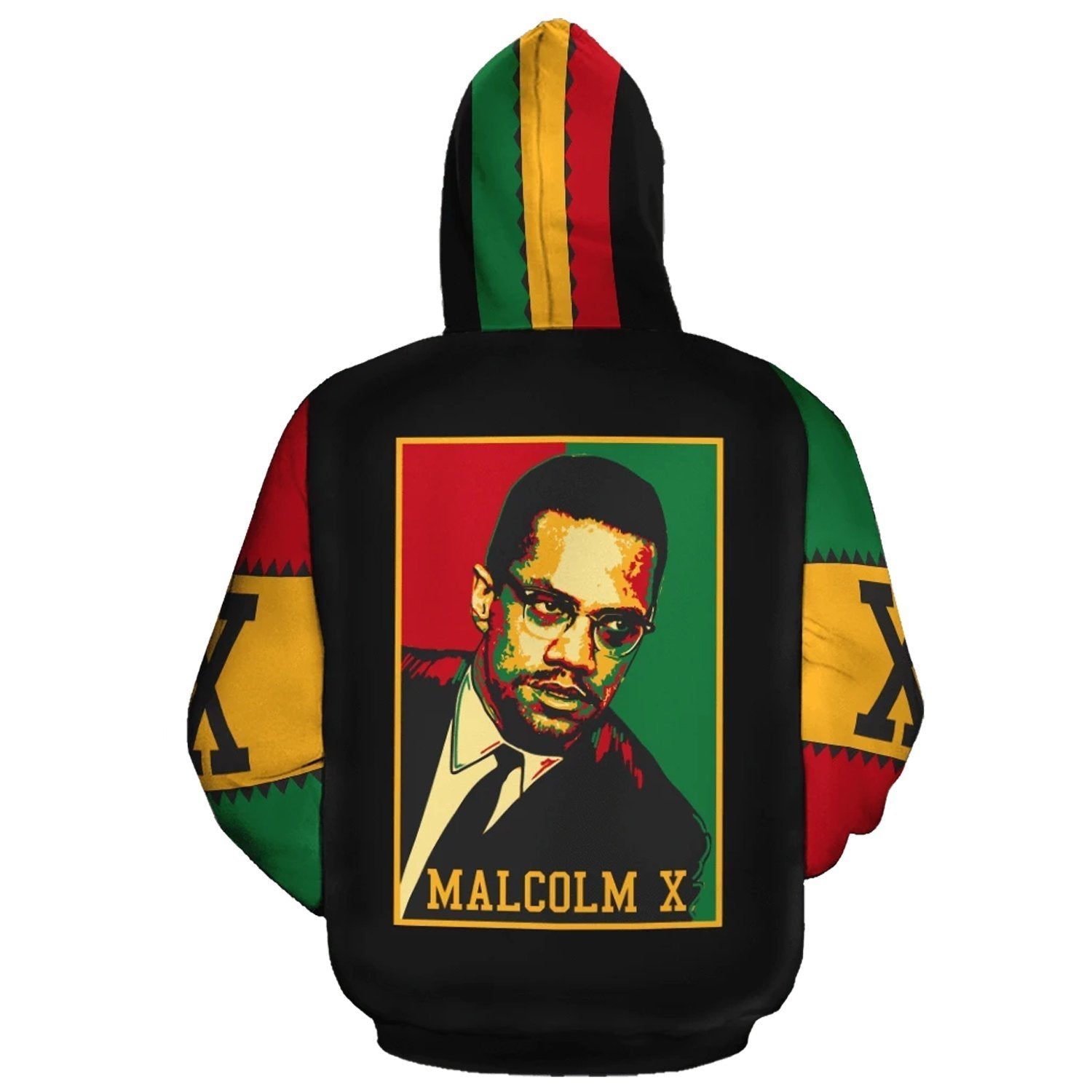 African Zip-Up Hoodie - Malcolm X Retro - Amaze Style™-ALL OVER PRINT ZIP HOODIES (A)