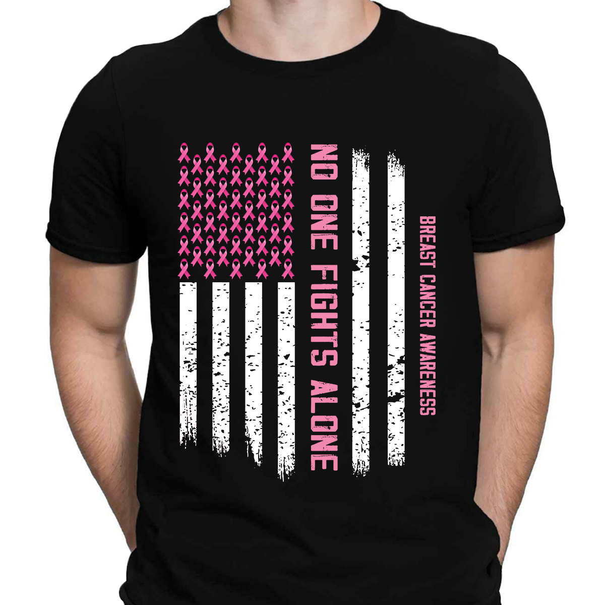 Breast Cancer Awareness No One Fights Alone Classic T-Shirt