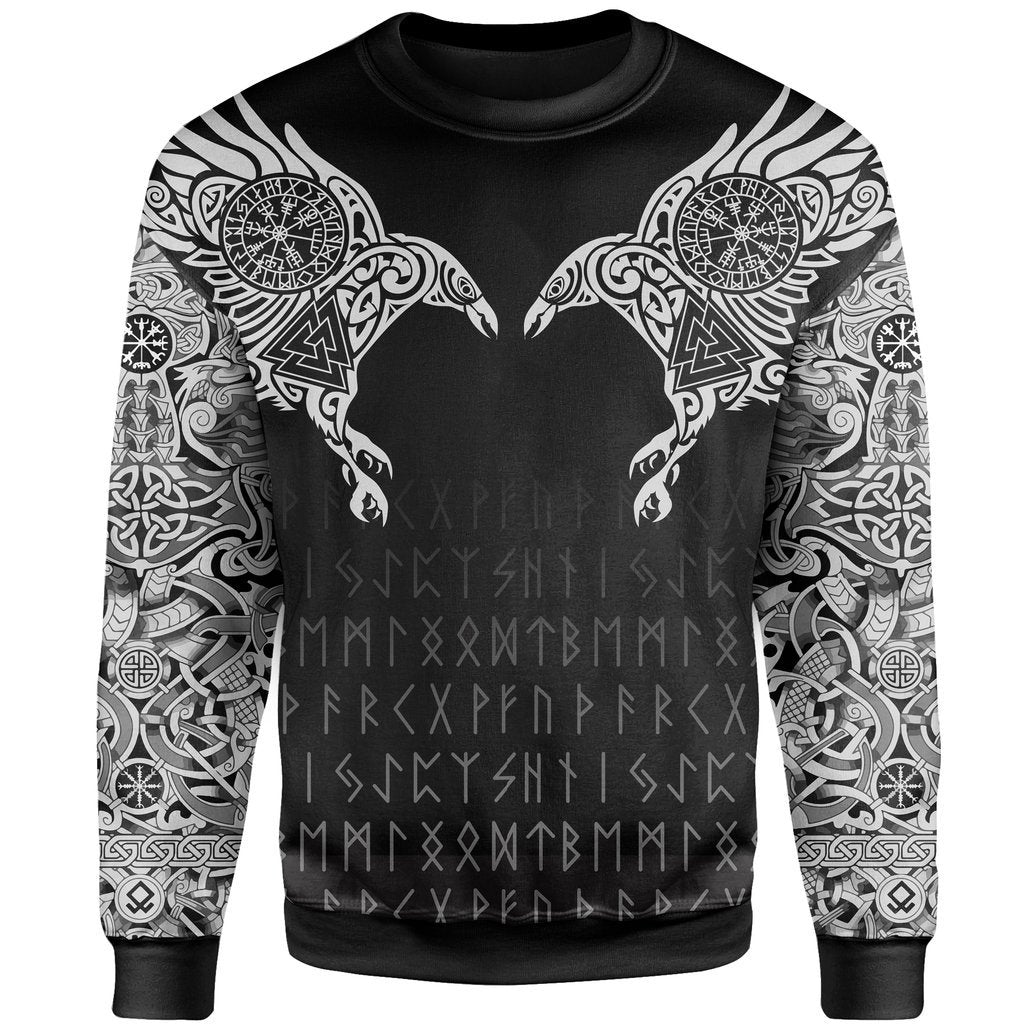 Viking Hoodie The Raven of Odin Tattoo - Amaze Style™-Apparel