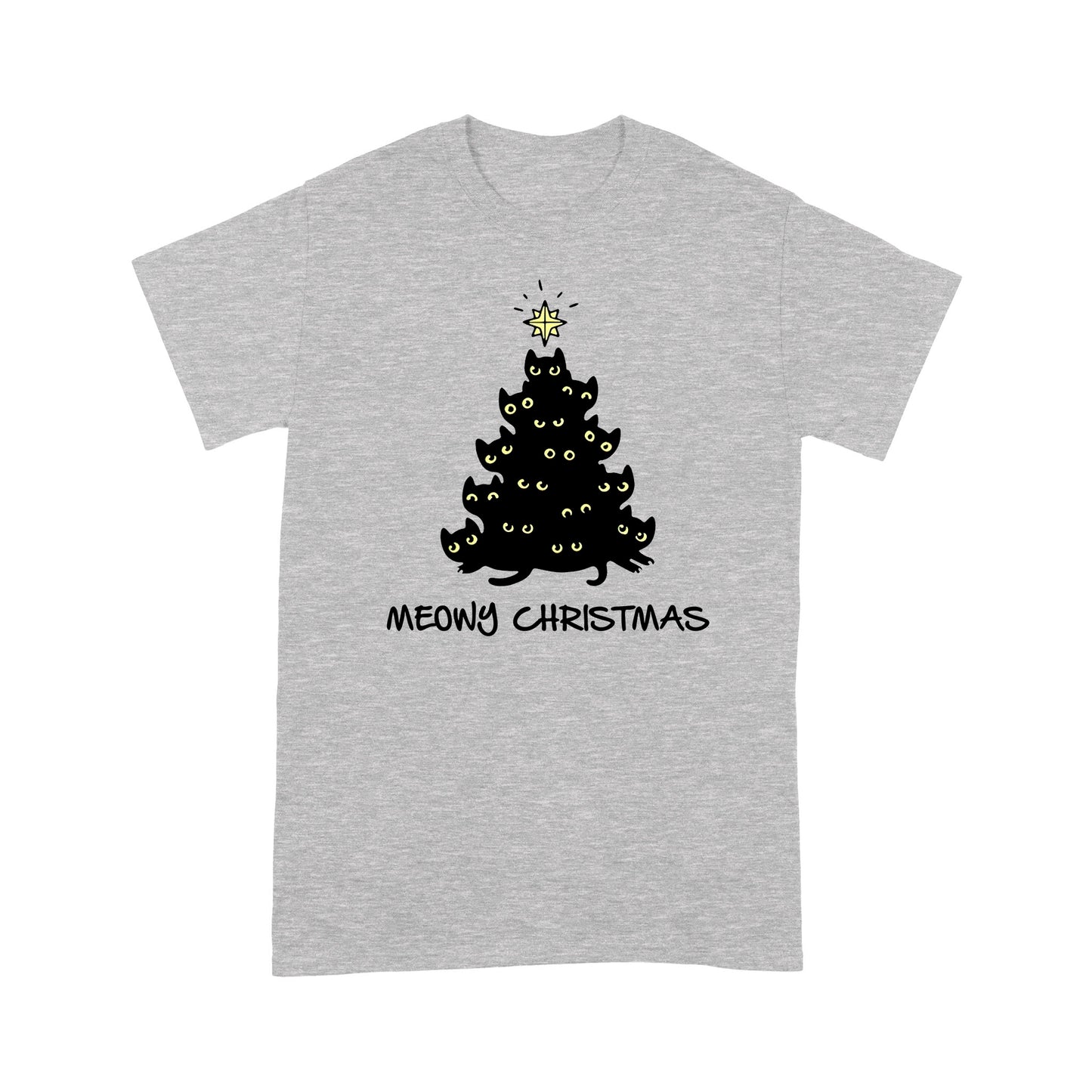 Black Cat Meowy Christmas Funny Quotes T-shirt DL