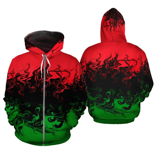 African Zip-Up Hoodie - Africa RGB Painting Color Hoodie 1st - Amaze Style™-ALL OVER PRINT ZIP HOODIES