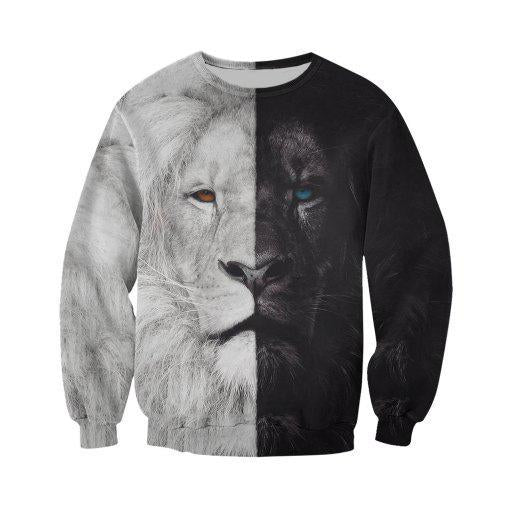 Beautiful Black White Lion 3D all over printed shirts for men and women HC28003 - Amaze Style™-Apparel