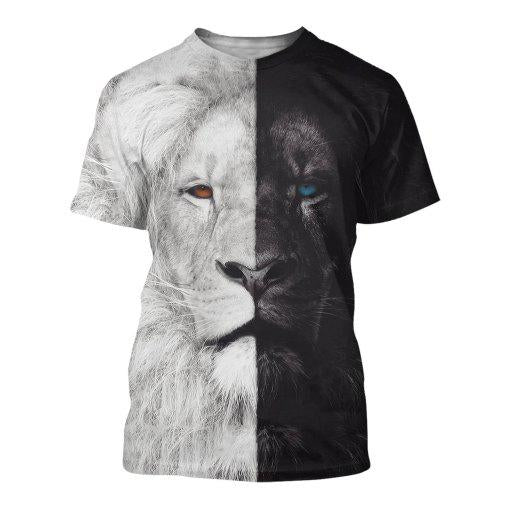 Beautiful Black White Lion 3D all over printed shirts for men and women HC28003 - Amaze Style™-Apparel
