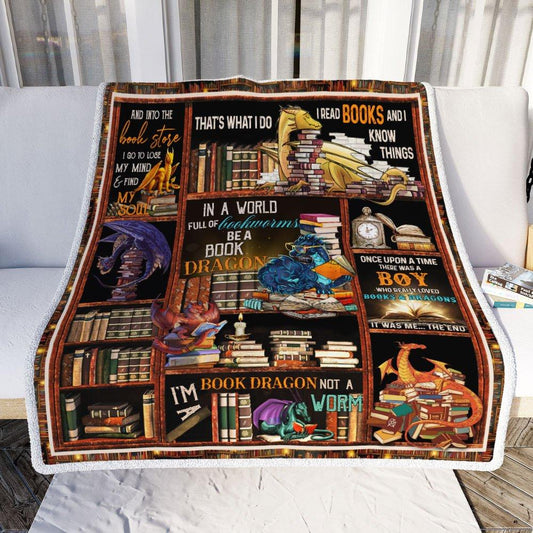 There Was A Boy Who Really Loved Books And Dragons Throw Blanket