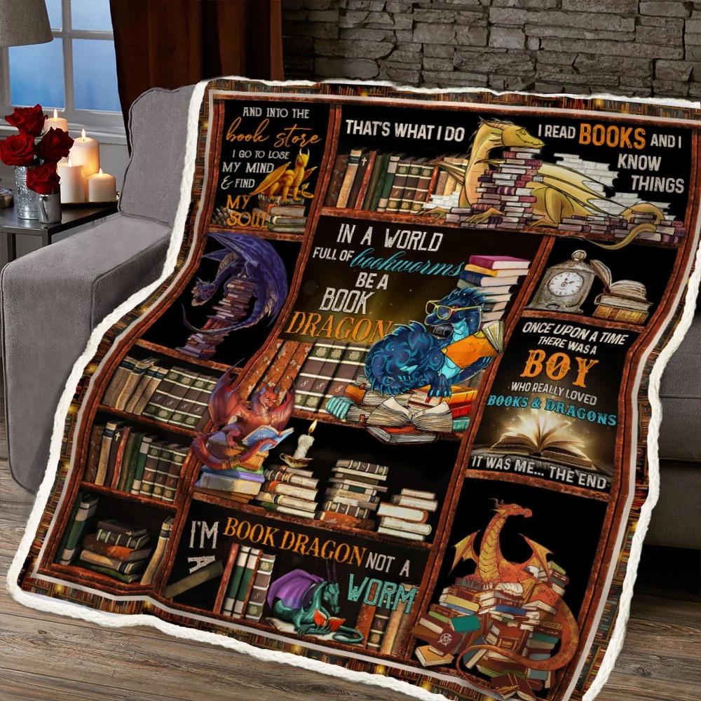 There Was A Boy Who Really Loved Books And Dragons Throw Blanket