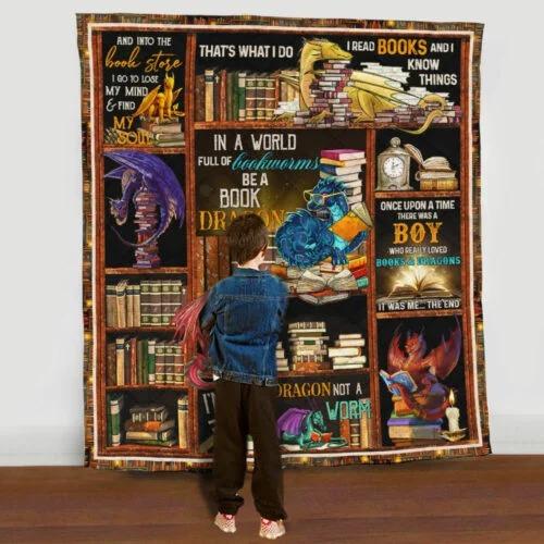 There Was A Boy Who Really Loved Books And Dragons Quilt