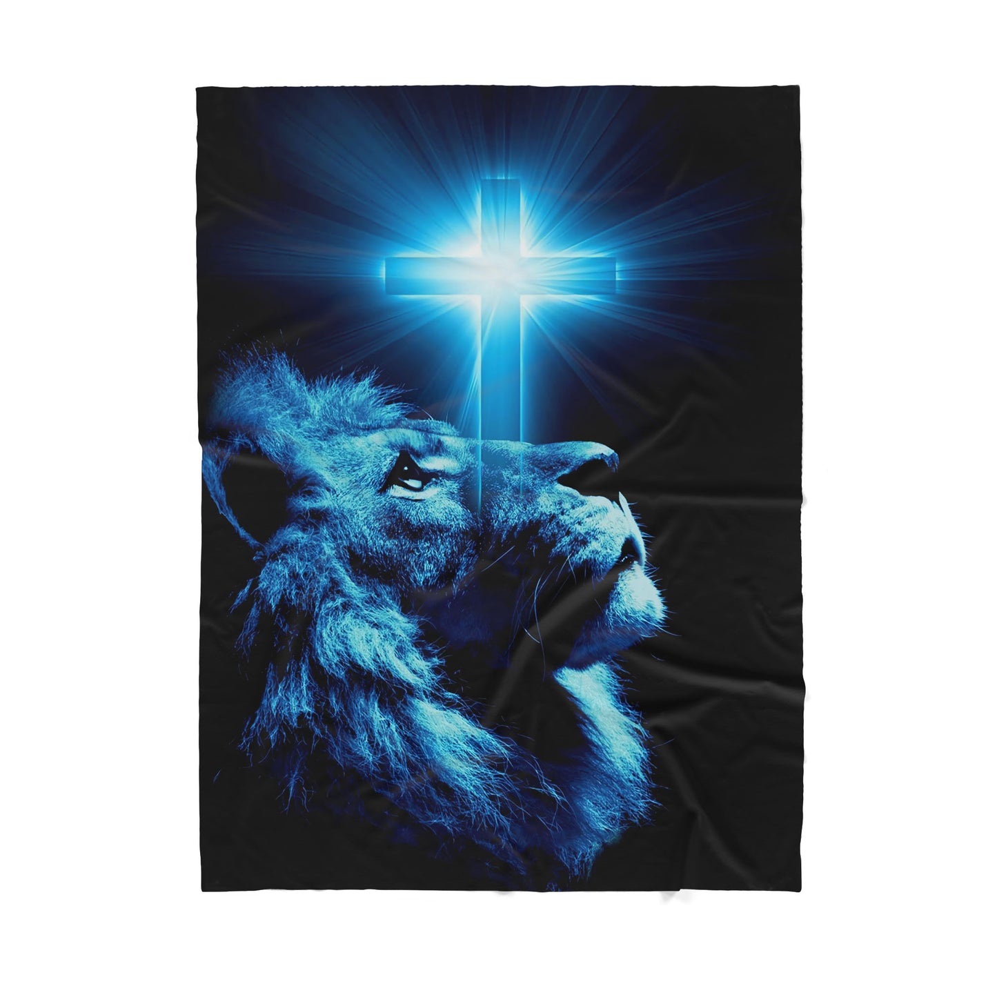 Blue Lion Jesus Sherpa Blanket TA