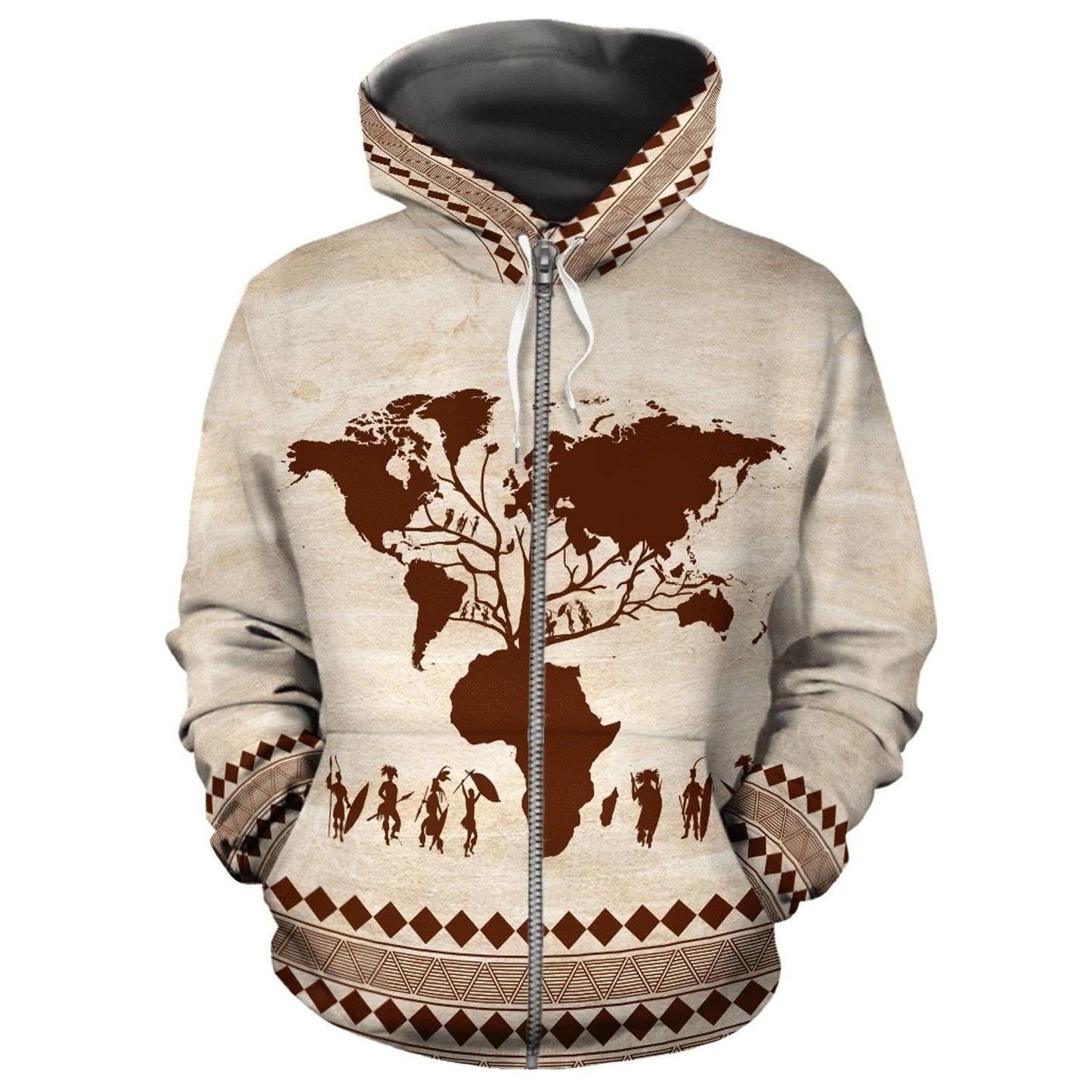 African Zip-Up Hoodie - Root Africa Hoodie - Amaze Style™-ALL OVER PRINT ZIP HOODIES