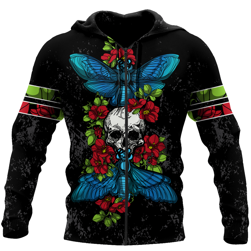 Butterfly Love Skull 3D all over printed for man and women QB05192001 - Amaze Style™-Apparel