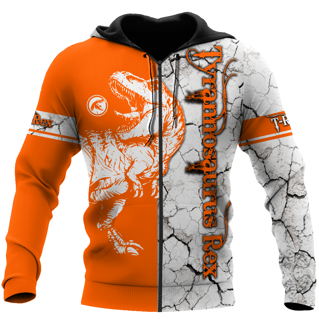 Tyrannosaurus Dinosaur Orange 3D all over printed shirts