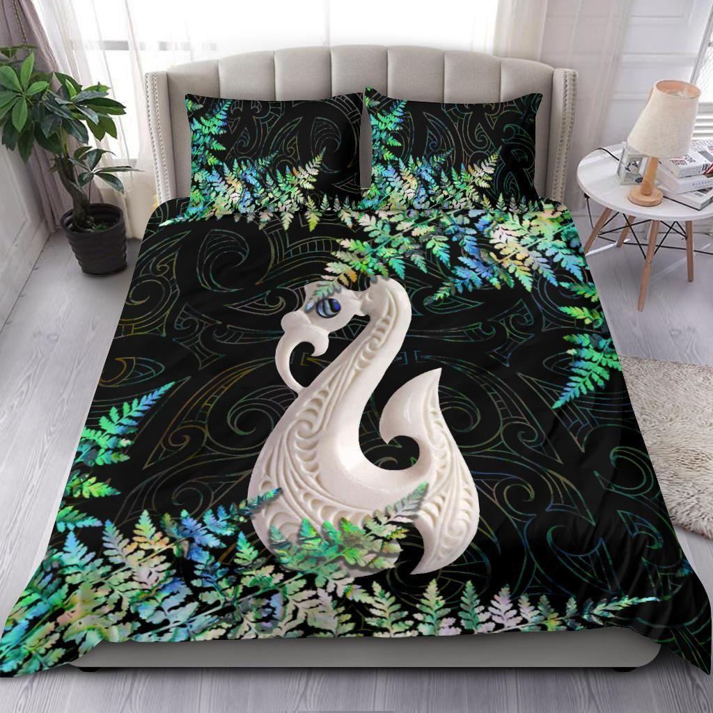Aotearoa Manaia Silver Fern Paua Shell 3D All Over Printed Bedding Set